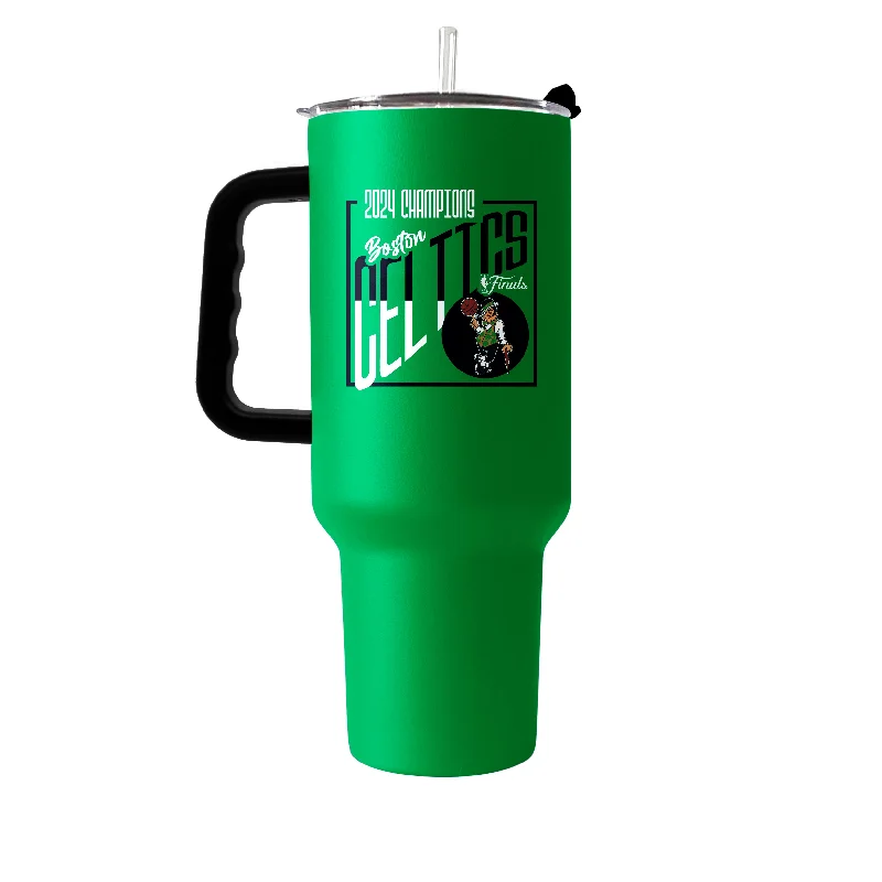 Personalized Mugs With Team Designs-Boston Celtics 40oz 2024 NBA Champions Powder Coat Tumbler