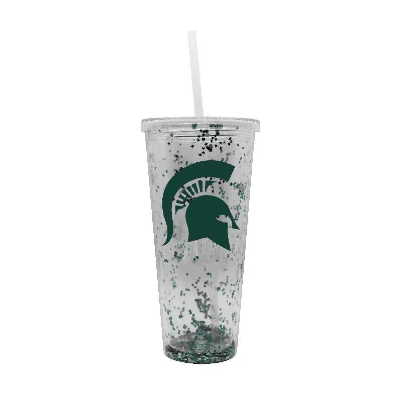 Custom Team Mugs For Special Occasions-Michigan State 24oz Confetti Tumbler