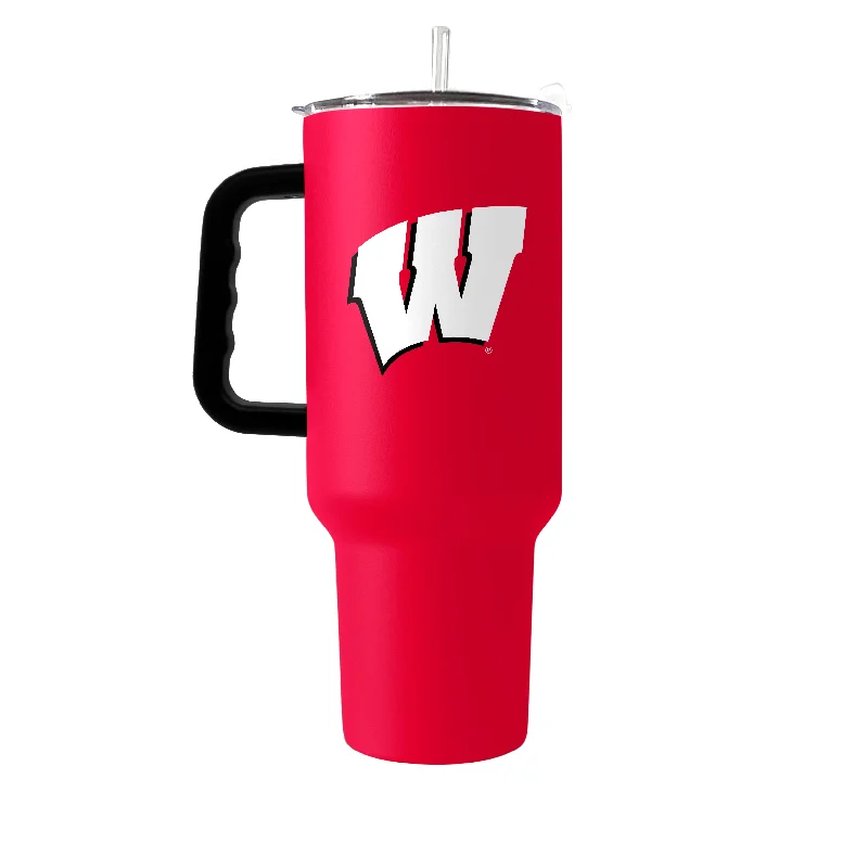 Team Mugs For Alumni-Wisconsin 40oz Flipside Powder Coat Tumbler