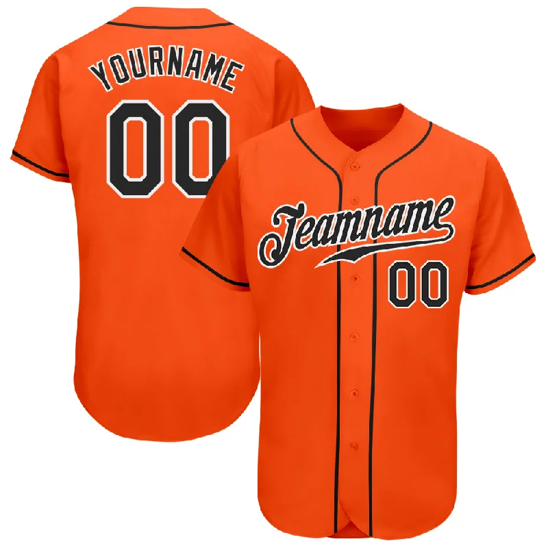 Baseball Jerseys For Team Pride-Custom Orange Black-White Authentic Baseball Jersey