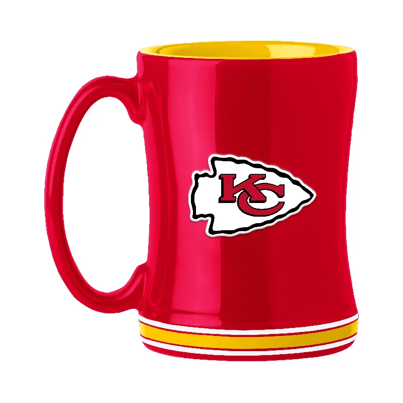 Personalized Team Mugs With Sports Emblems-Kansas City Chiefs 14oz Relief Mug