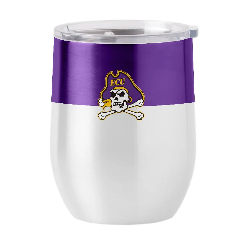 Team Mugs With Company Logos-East Carolina Colorblock 16oz Stainless Curved Beverage