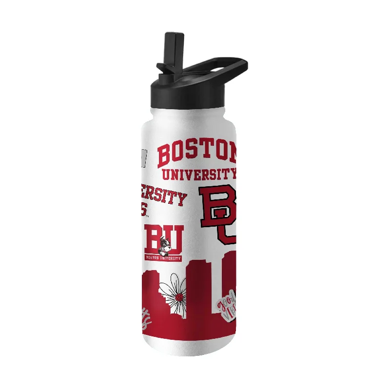 Team Mugs With Team Emblem-Boston University 34oz Native Quencher Bottle