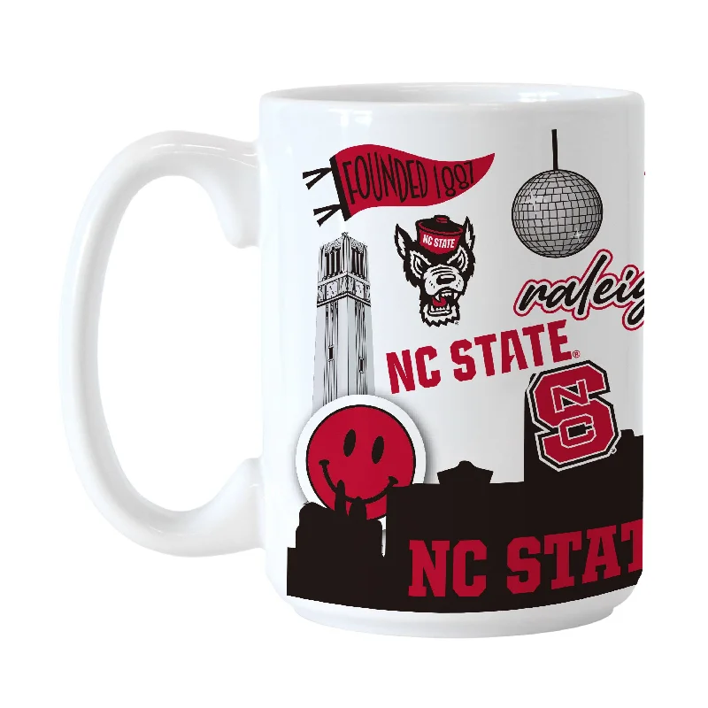 Team Mugs With Text And Logo-NC State 15oz Native Sublimated Mug