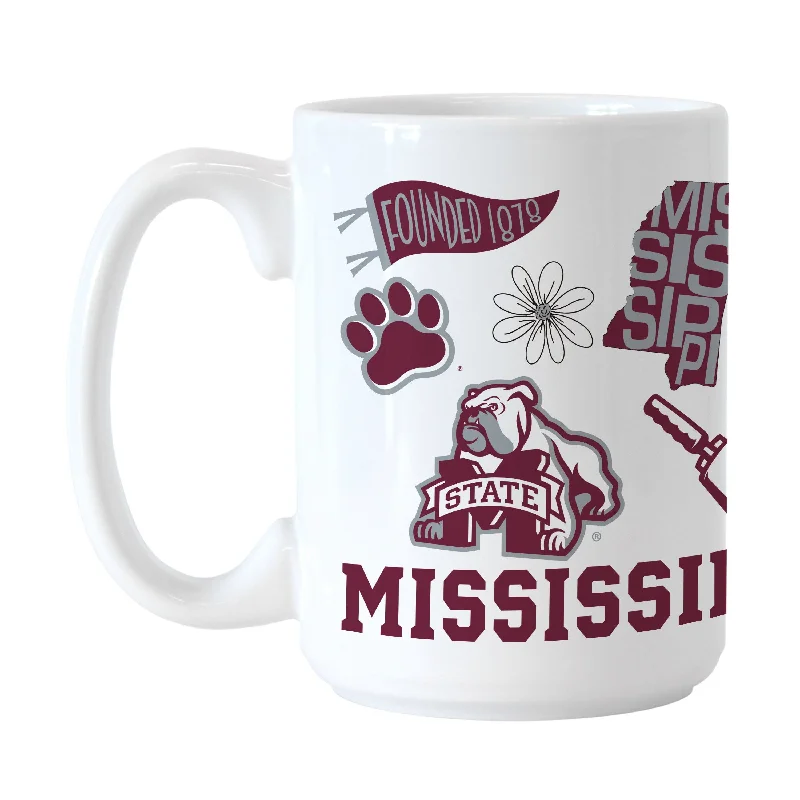 Custom Team Mugs With Holiday Themes-Mississippi State 15oz Native Sublimated Mug