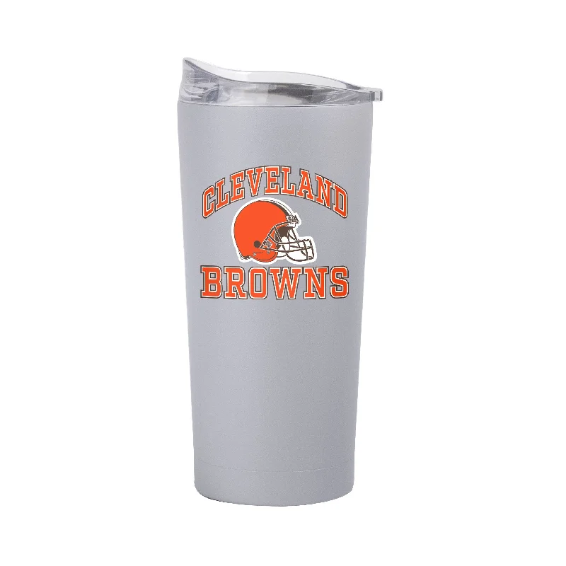 Custom Mug Designs For Teams-Cleveland Browns 20oz Athletic Powder Coat Tumbler