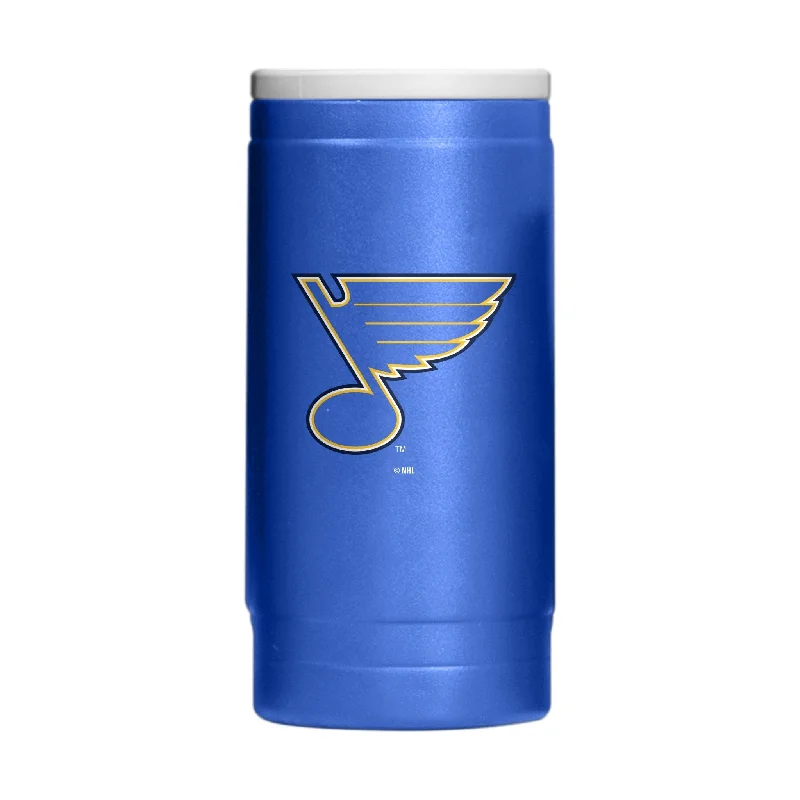 Sports Fan Team Mugs-St Louis Blues 12oz Flipside Powder Coat Slim Can Coolie