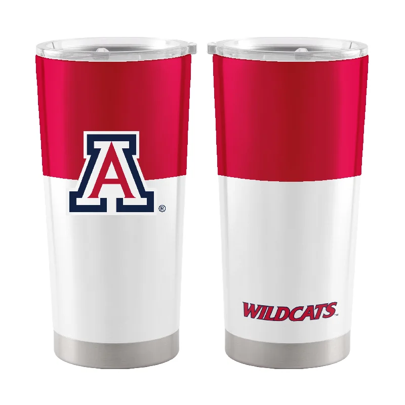 Personalized Team Mugs With Team Spirit-Arizona Colorblock 20oz Stainless Tumbler