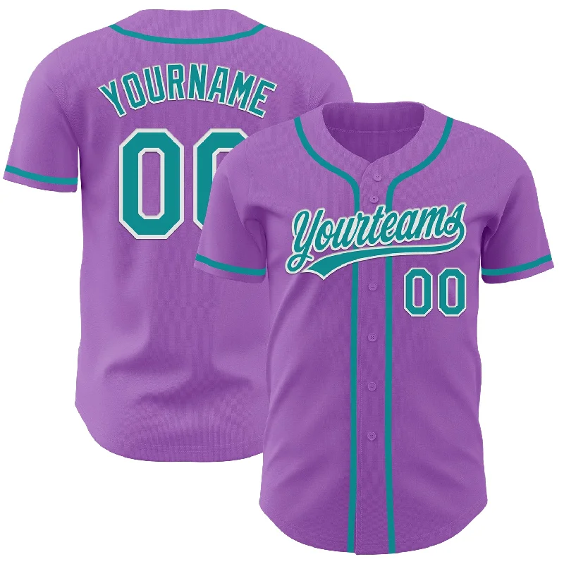 Baseball Jerseys For School Sports Teams-Custom Medium Purple Teal-White Authentic Baseball Jersey