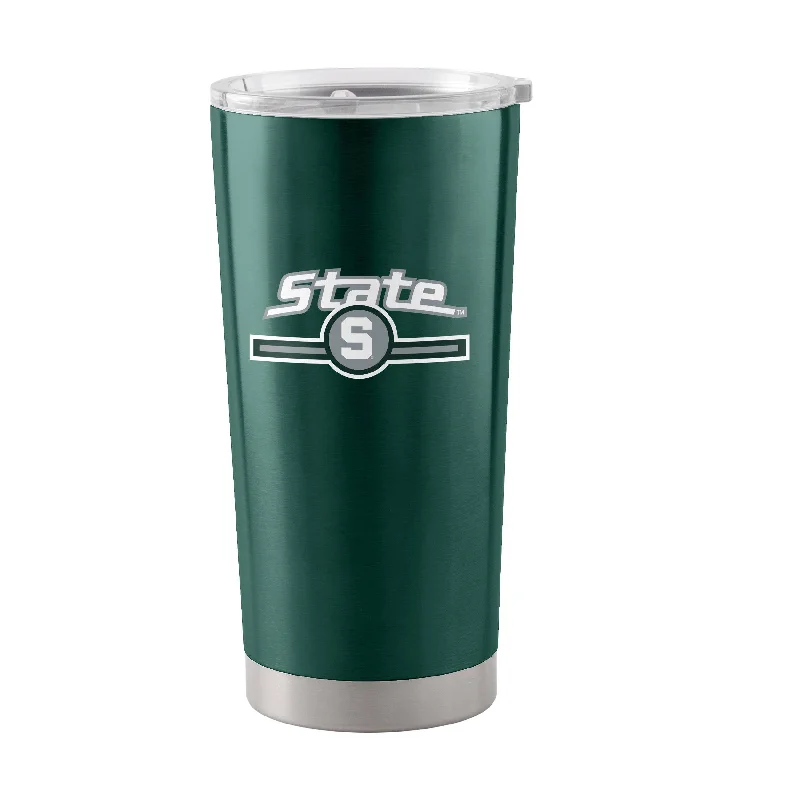 Team Mugs For Special Occasions-MI State 20oz Letterman Stainless Tumbler