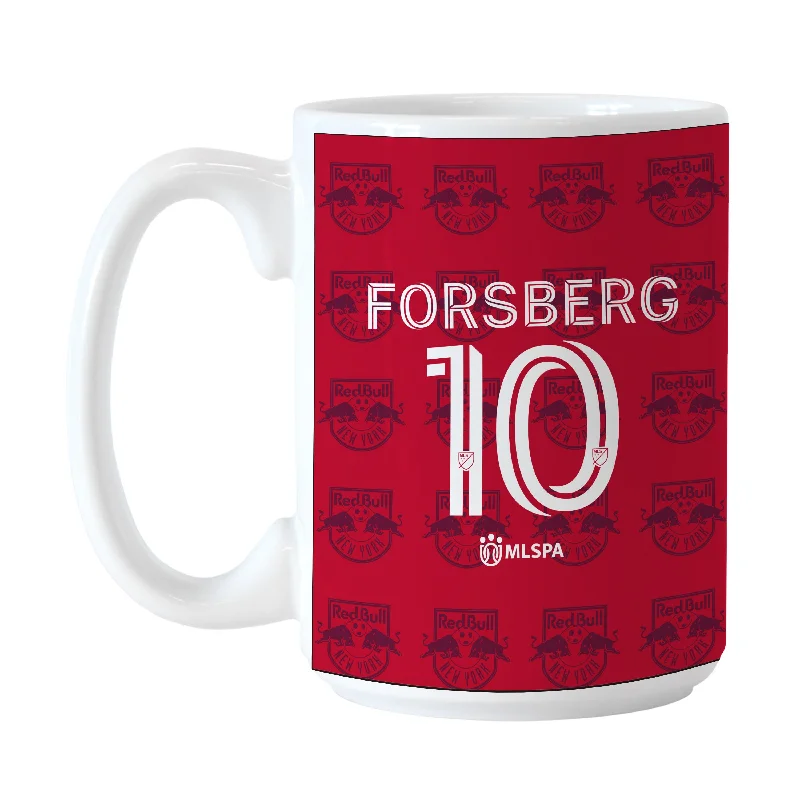 Customized Team Mugs For Holiday Gifts-New York Red Bulls Emil Forsberg 15oz Sublimated Mug