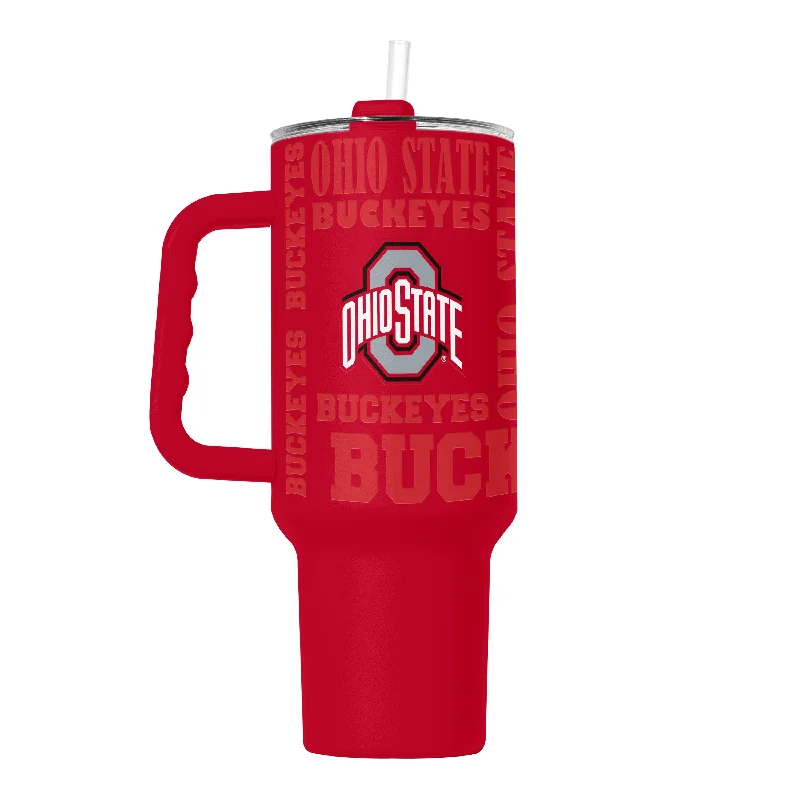 Team Mugs For Sports Fans-Ohio State 40oz Replay Powder Coat Tumbler