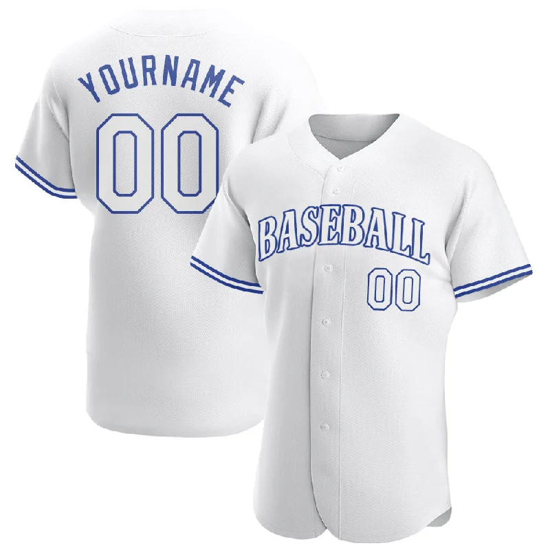 Custom Baseball Jerseys For Youth Clubs-Custom White White-Royal Authentic Baseball Jersey