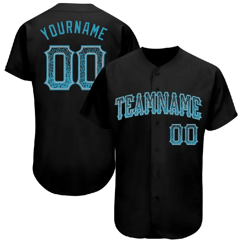 Custom Baseball Jerseys For Fundraisers-Custom Black Panther Blue-Gray Authentic Drift Fashion Baseball Jersey