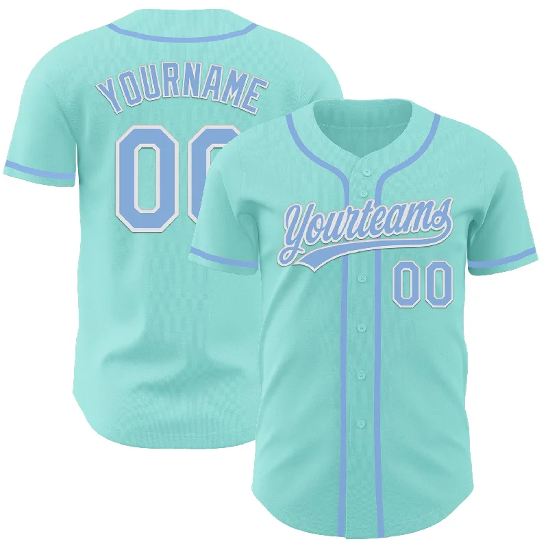 Baseball Jerseys For Special Team Events-Custom Ice Blue Light Blue-White Authentic Baseball Jersey