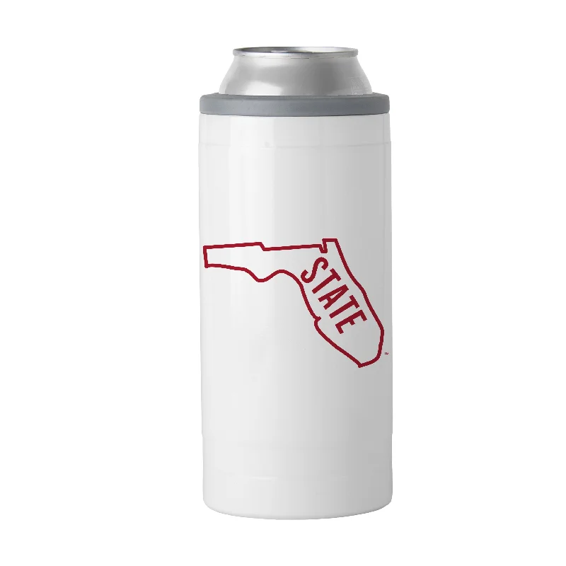 Personalized Team Mugs With Group Photos-Florida State 12oz Florida Outline Slim Can Coolie