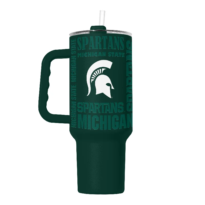 Custom Team Mugs For Family Reunions-Michigan State 40oz Replay Powder Coat Tumbler