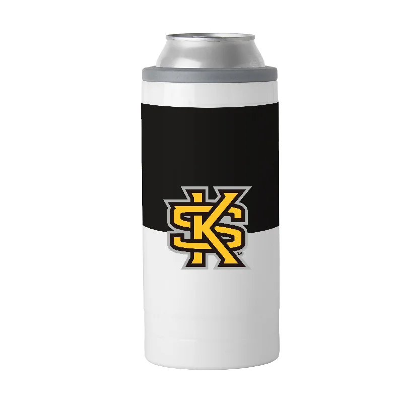 Custom Team Mugs For Weddings-Kennesaw State 12oz Colorblock Slim Can Coolie