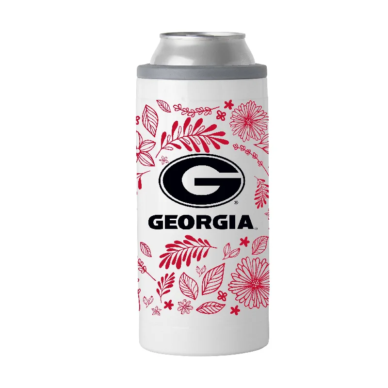 Gift Mugs For Teams-Georgia 12oz Botanical Slim Can Coolie