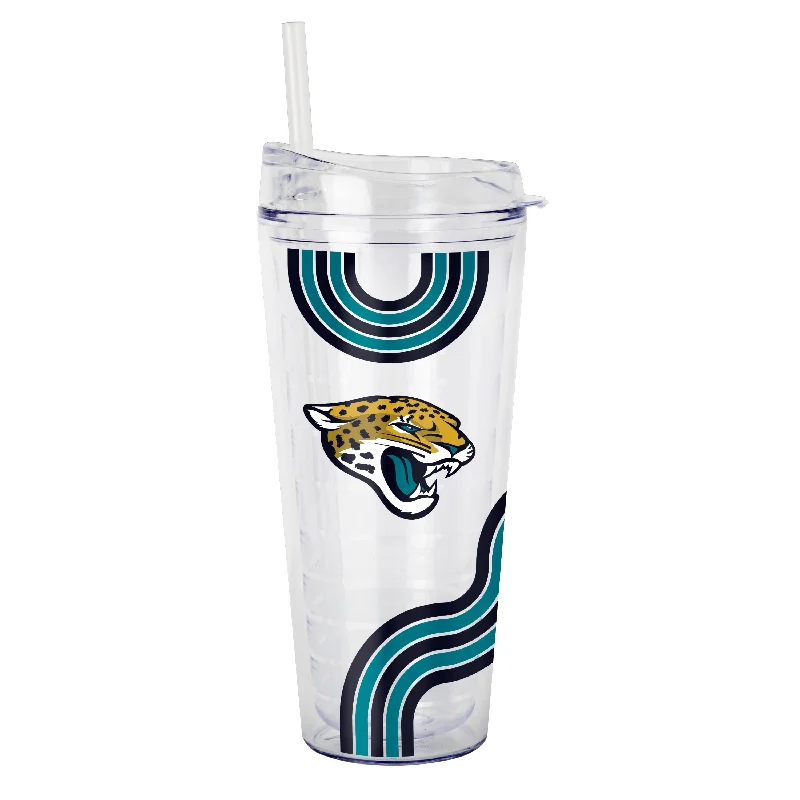 Sports Team Coffee Mugs-Jacksonville Jaguars 22oz Waves Dbl Wall Clear Tumbler