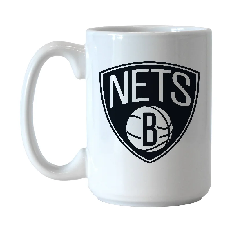 Sports Team Mugs For Tailgates-Brooklyn Nets 15oz Gameday Sublimated Mug