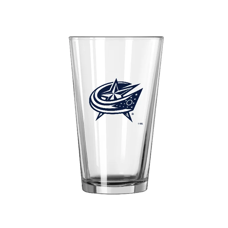 Custom Team Mugs For Schools-Columbus Blue Jackets 16oz Gameday Pint Glass