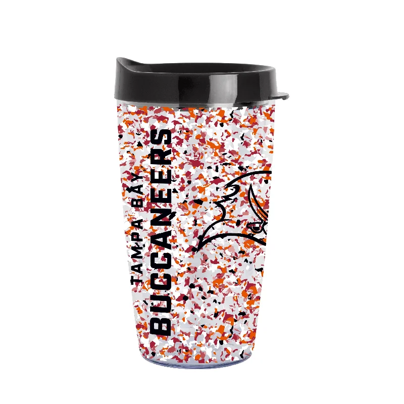 Gift Custom Team Mugs-Tampa Bay Buccaneers 16oz Terrazzo Dbl Wall Clear Tumbler