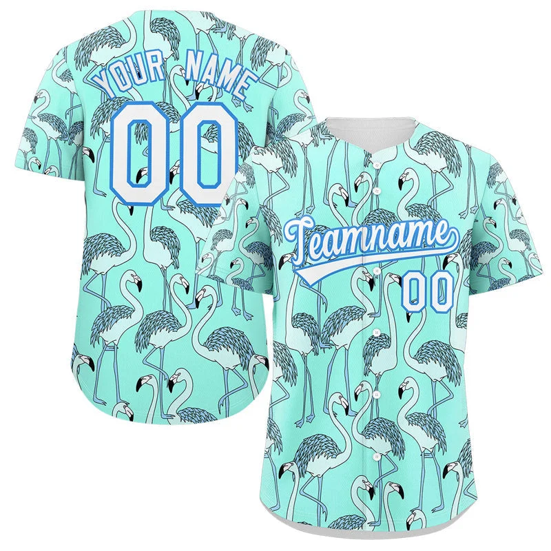 Custom Baseball Jerseys For Game Day-Custom Aqua White-Powder Blue Graffiti Pattern Authentic Baseball Jersey