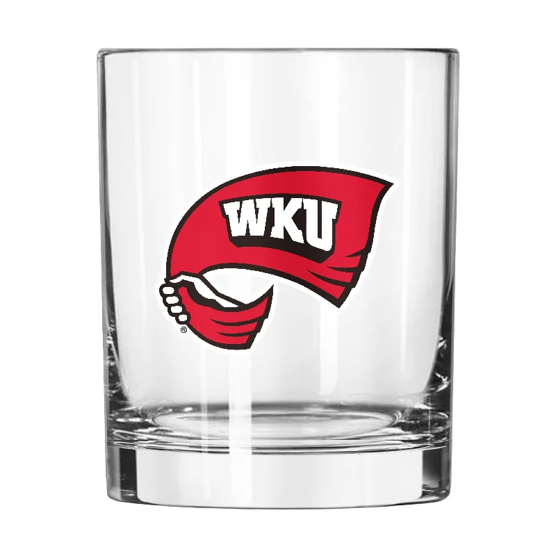 Custom Team Mugs For Family Events-Western Kentucky 14oz Gameday Rocks Glass