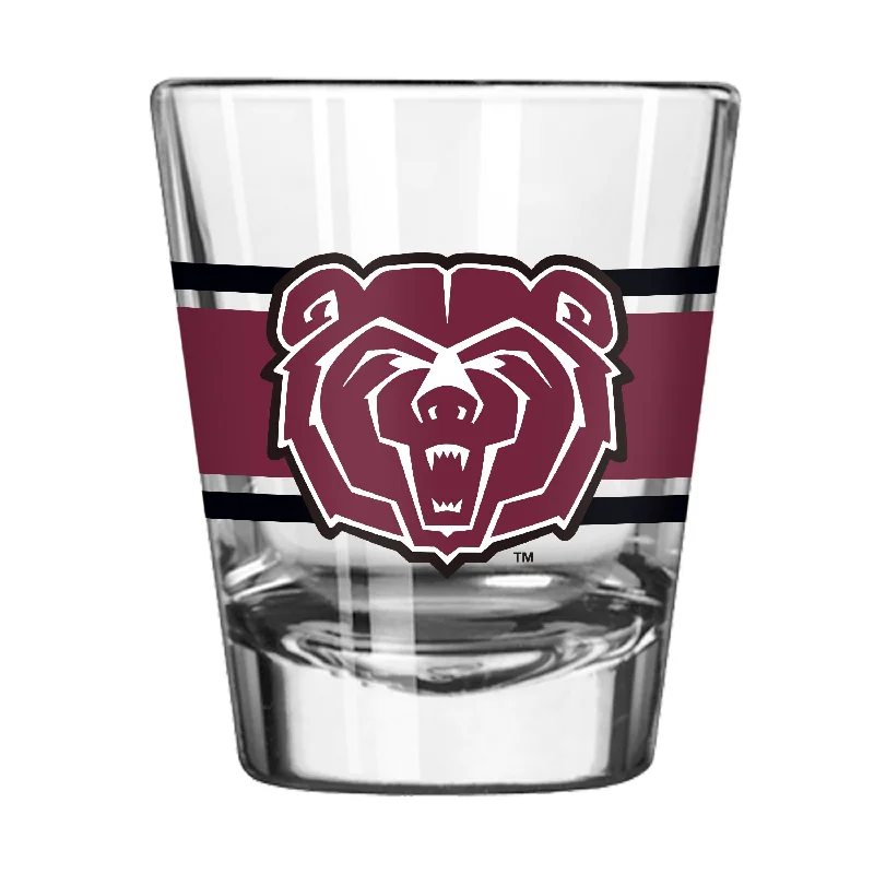 Custom Team Mugs-Missouri State 2oz Stripe Shot Glass