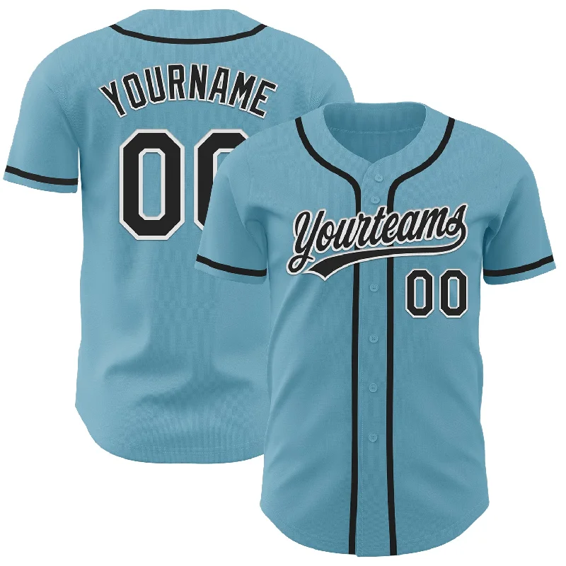 Baseball Jerseys With Durable Materials-Custom Shadow Blue Black-White Authentic Baseball Jersey