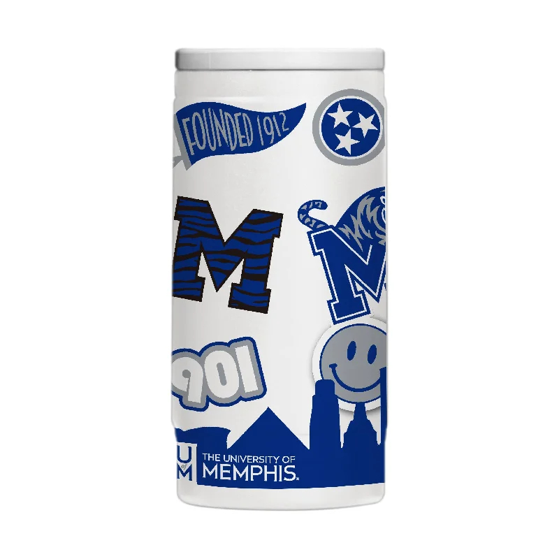 Customizable Mugs For Team Fundraisers-Memphis 12oz Native Powder Coat Slim Can Coolie