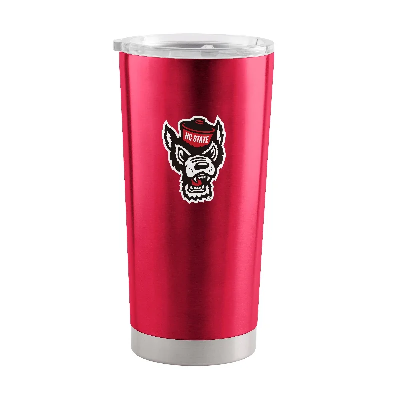 Funny Personalized Team Mugs-NC State Letterman 20oz Stainless Tumbler