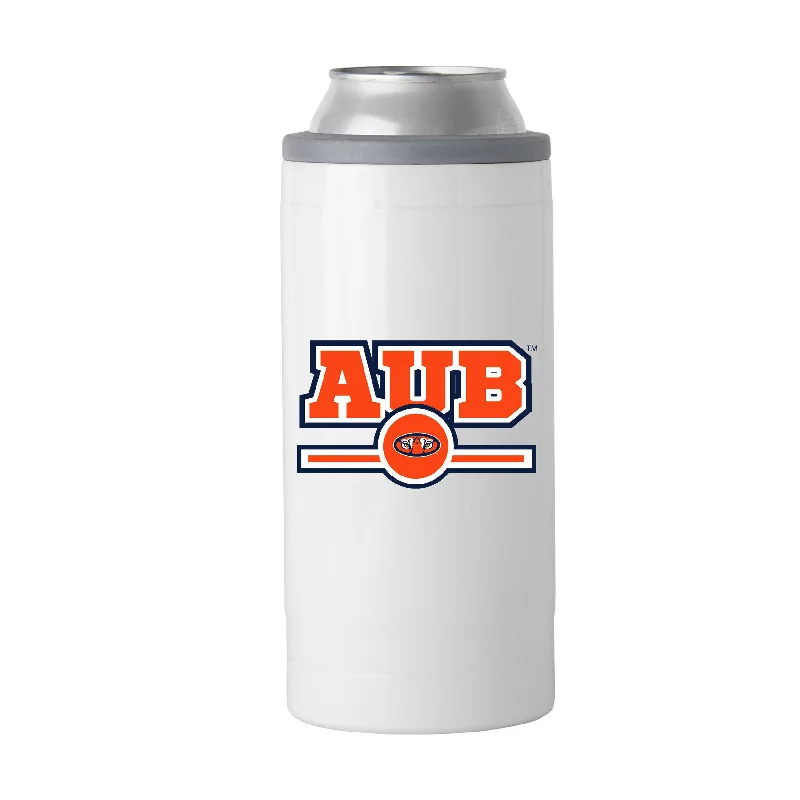 Custom Team Mugs With Pictures-Auburn Letterman 12 oz Slim Can Coolie