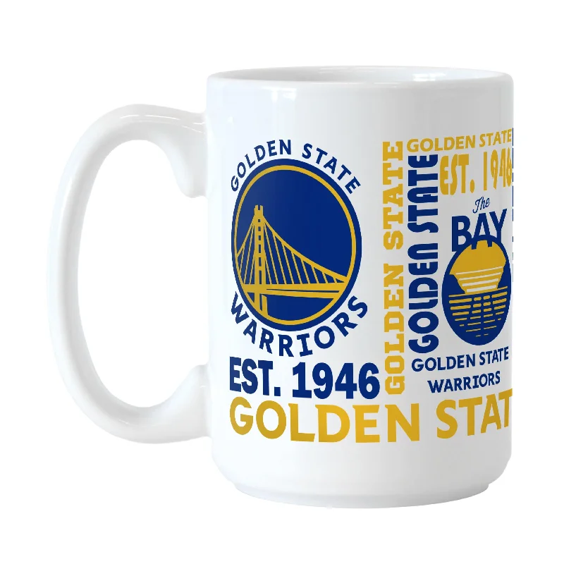 Custom Mug Designs For Teams-Golden State Warriors 15oz Spirit Sublimated Mug