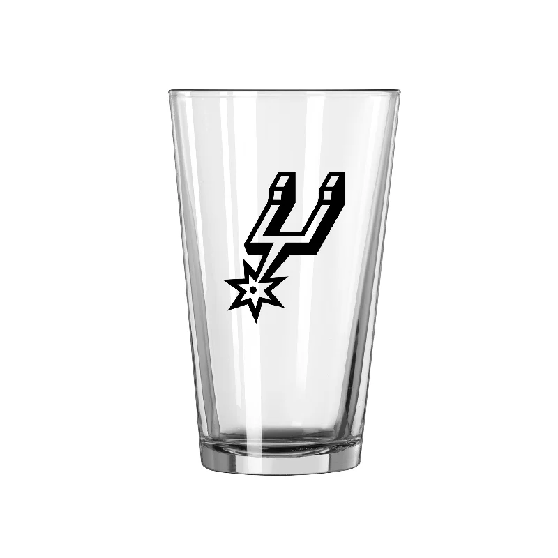 Custom Team Mugs For Family Reunions-San Antonio Spurs 16oz Gameday Pint Glass