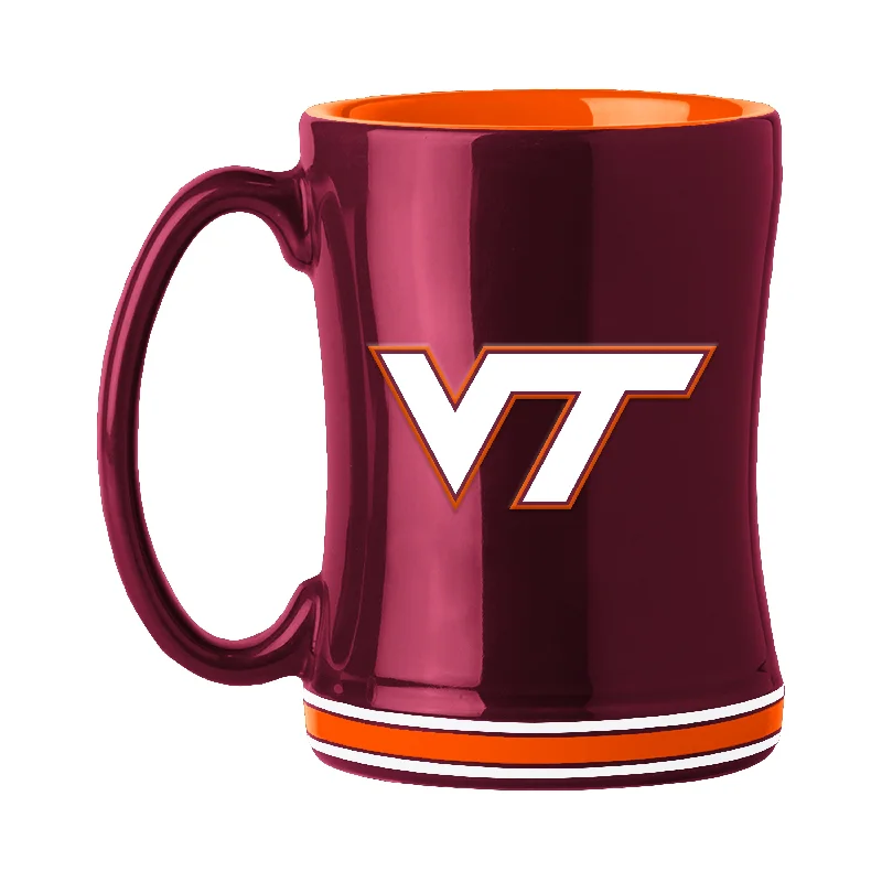 Team Mugs For Team Building-Virginia Tech 14oz Relief Mug