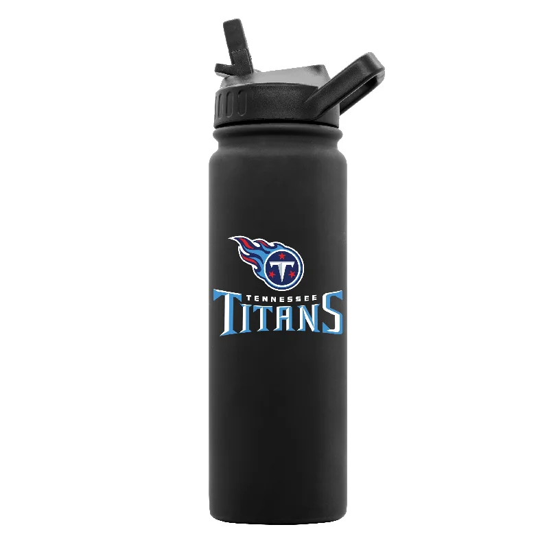 Team Mugs With Team Names-Tennessee Titans 24oz Black Soft Touch Dbl Wall Btl