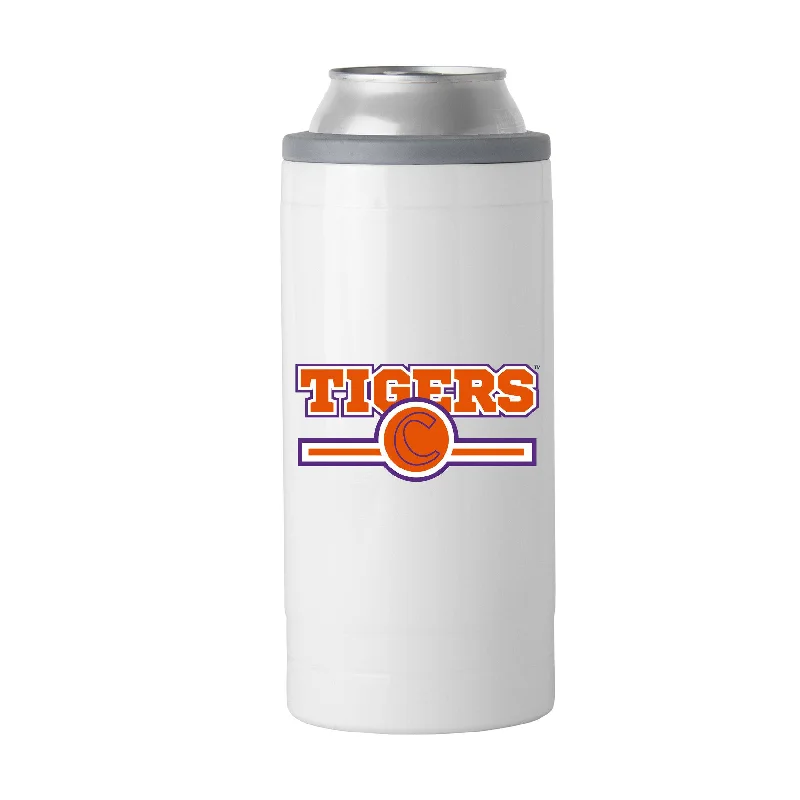 Team Mugs For Group Events-Clemson Letterman 12 oz Slim Can Coolie