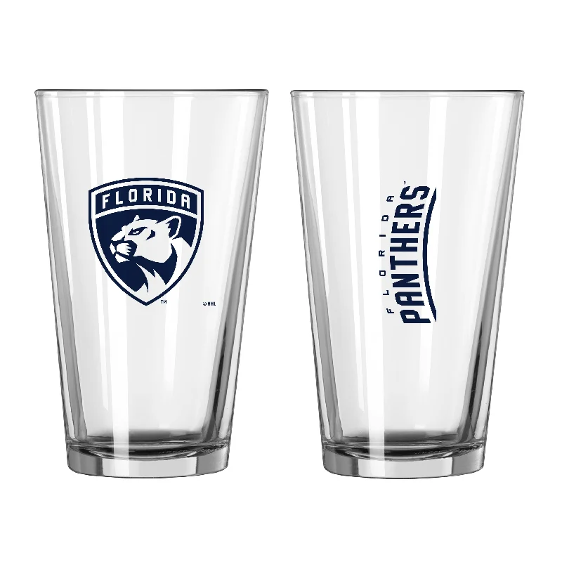 Team Mugs With Custom Artwork-Florida Panthers 16oz Gameday Pint Glass