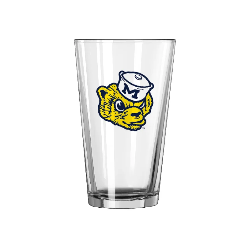 Custom Team Mugs For Holidays-Michigan Vault 16oz Gameday Pint Glass