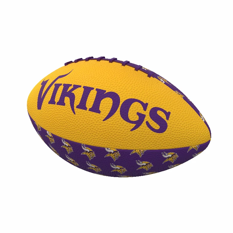 Outdoor Rugby Balls For Teams-Minnesota Vikings Repeating Mini-Size Rubber Football