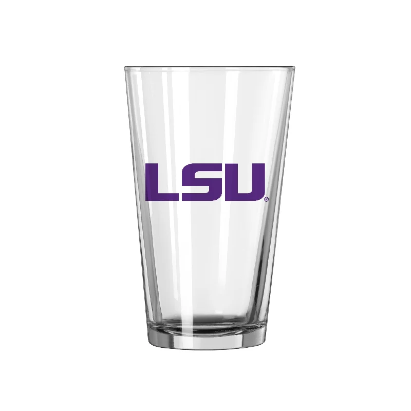 Custom Team Mugs With Mascots-LSU Alternate 16oz Gameday Pint Glass