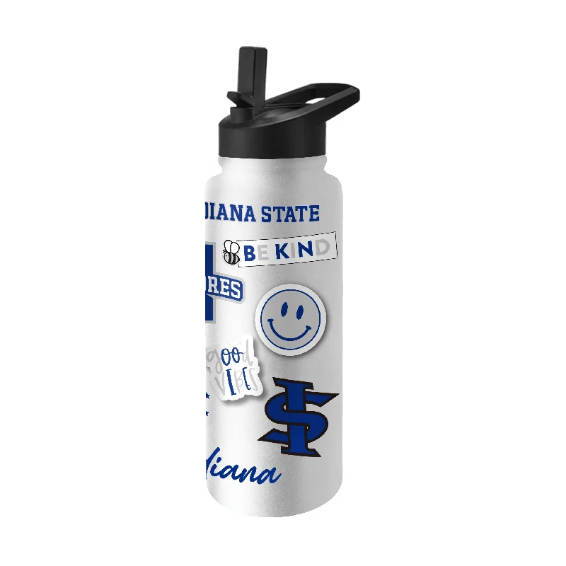 Gift Mugs For Teams-Indiana State 34oz Native Quencher Bottle