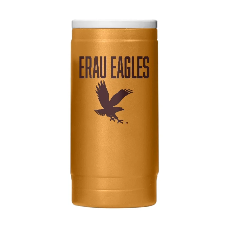 Team Mugs For Club Members-Embry-Riddle Aeronautical - Daytona 12oz Oak Huddle Powder Coat Slim Can Coolie