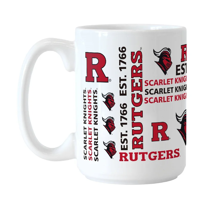 Team Mugs With Team Mascot-Rutgers 15oz Spirit Sublimated Mug