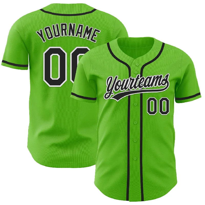 Personalized Baseball Jerseys For Youth Players-Custom Aurora Green Black-White Authentic Baseball Jersey