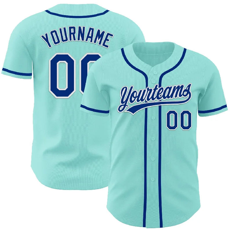 Custom Baseball Jerseys-Custom Ice Blue Royal-White Authentic Baseball Jersey