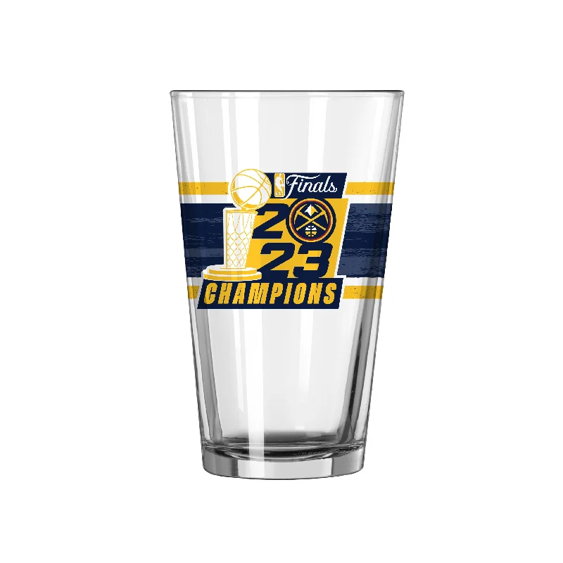 Custom Team Mugs With Holiday Themes-Denver Nuggets 16oz 2023 NBA Finals Champions Pint Glass