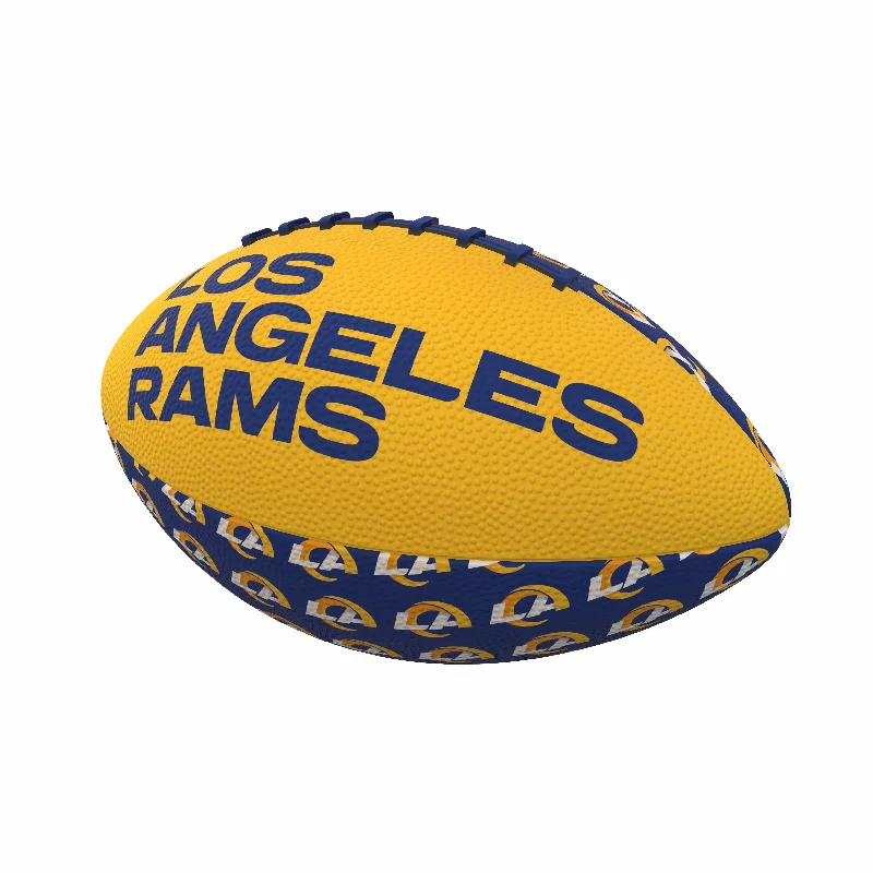 Long-Lasting Rugby Balls-LA Rams Repeating Mini-Size Rubber Football